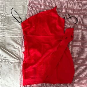 Forever 21 Vibrant Red One-Shoulder Dress